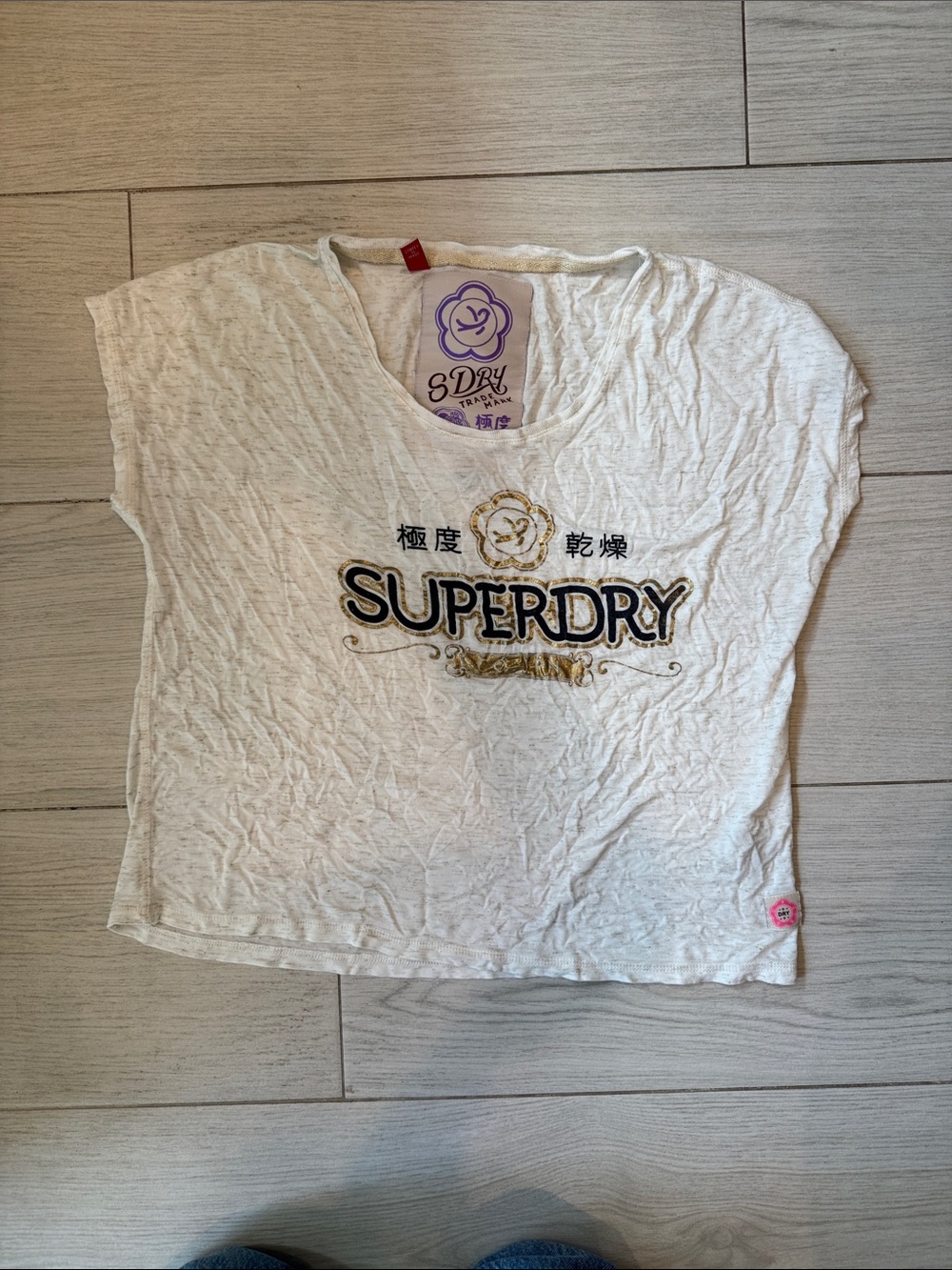 Superdry Vintage White Boxy Short Sleeve